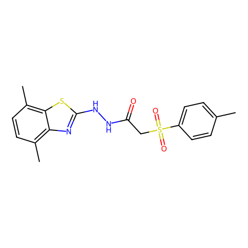N'-(4,7-dimethylbenzo[d]thiazol-2-yl)-2-tosylacetohydrazide structure