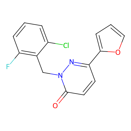 2-(2-chloro-6-fluorobenzyl)-6-(furan-2-yl)pyridazin-3(2H)-one structure