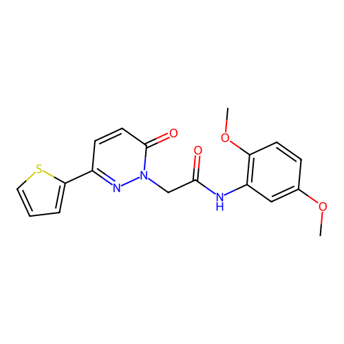 N-(2,5-dimethoxyphenyl)-2-(6-oxo-3-(thiophen-2-yl)pyridazin-1(6H)-yl)acetamide structure