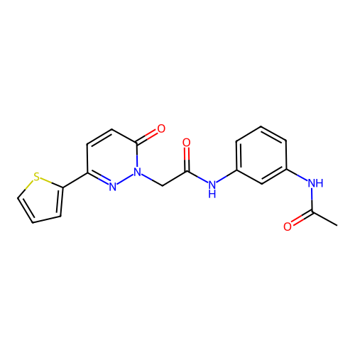 N-[3-(acetylamino)phenyl]-2-[6-oxo-3-(thiophen-2-yl)pyridazin-1(6H)-yl]acetamide structure