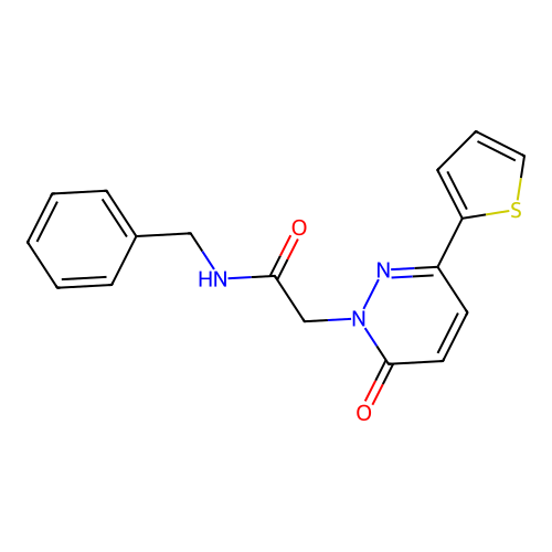 N-benzyl-2-[6-oxo-3-(2-thienyl)-1(6H)-pyridazinyl]acetamide structure