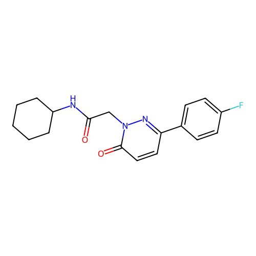N-cyclohexyl-2-(3-(4-fluorophenyl)-6-oxopyridazin-1(6H)-yl)acetamide structure