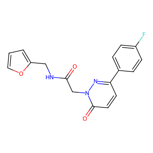 2-[3-(4-fluorophenyl)-6-oxo-1(6H)-pyridazinyl]-N-(2-furylmethyl)acetamide structure