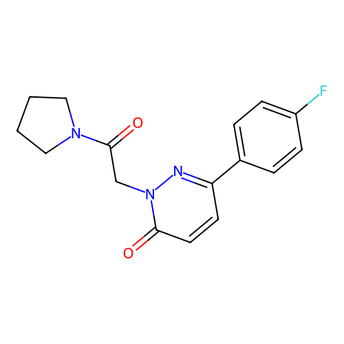 6-(4-fluorophenyl)-2-[2-oxo-2-(1-pyrrolidinyl)ethyl]-3(2H)-pyridazinone structure