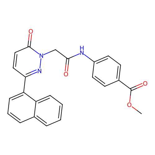 methyl 4-(2-(3-(naphthalen-1-yl)-6-oxopyridazin-1(6H)-yl)acetamido)benzoate structure