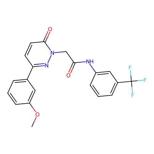 2-(3-(3-methoxyphenyl)-6-oxopyridazin-1(6H)-yl)-N-(3-(trifluoromethyl)phenyl)acetamide structure