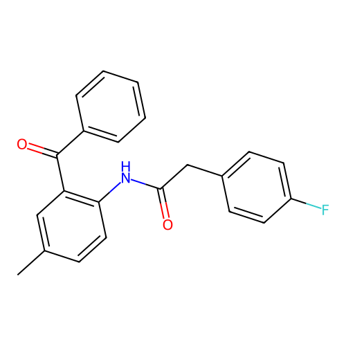 N-(2-benzoyl-4-methylphenyl)-2-(4-fluorophenyl)acetamide structure