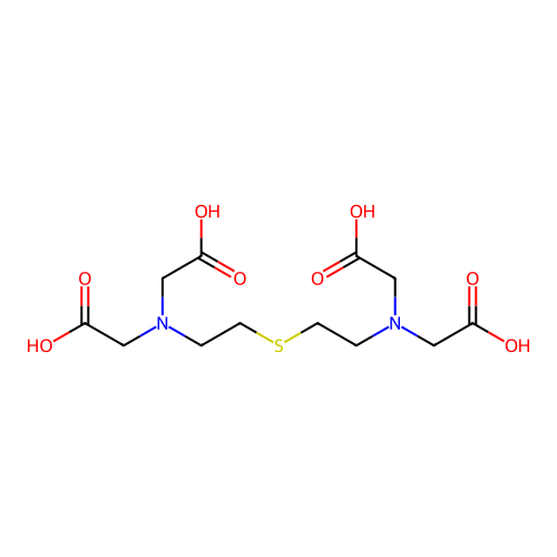 Thio-bis(ethylene nitrilo)tetraacetic acid structure