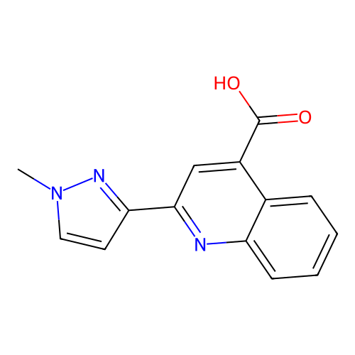 2-(1-methyl-1H-pyrazol-3-yl)quinoline-4-carboxylic acid structure