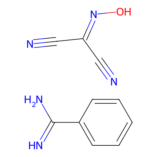 Benzenecarboximidamide; 2-hydroxyiminopropanedinitrile structure