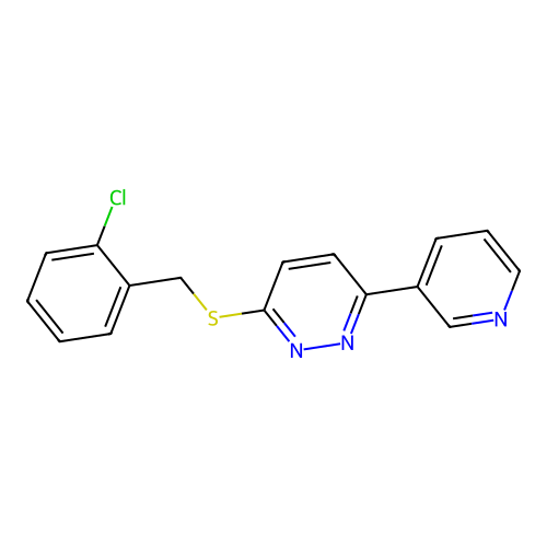 3-((2-Chlorobenzyl)thio)-6-(pyridin-3-yl)pyridazine structure