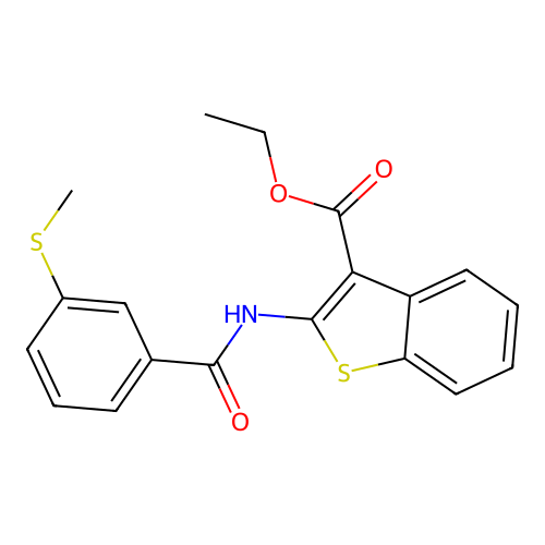 Ethyl 2-(3-(methylthio)benzamido)benzo[b]thiophene-3-carboxylate structure