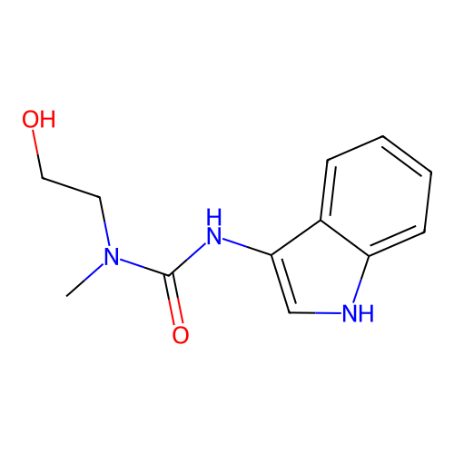 1-(2-hydroxyethyl)-3-(1H-indol-3-yl)-1-methylurea structure