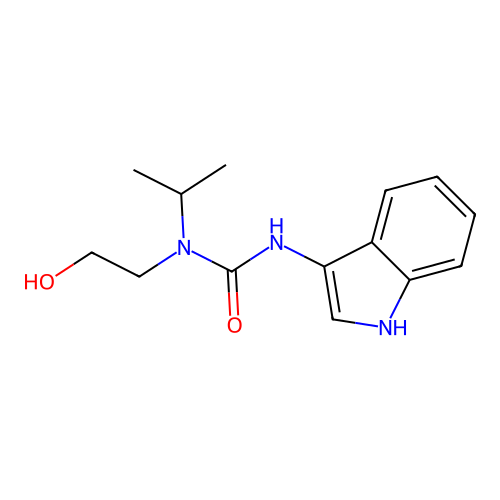 1-(2-hydroxyethyl)-3-(1H-indol-3-yl)-1-isopropylurea structure
