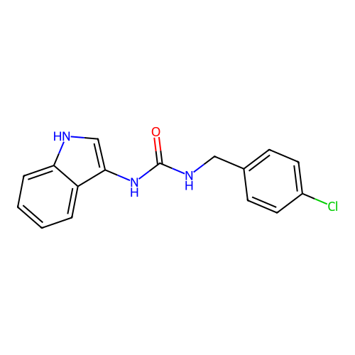 1-[(4-chlorophenyl)methyl]-3-(1H-indol-3-yl)urea structure