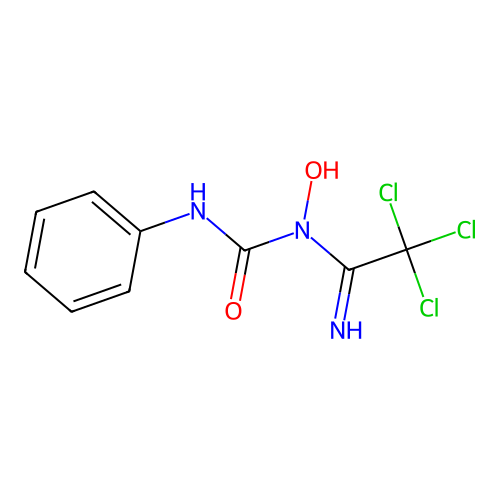 1-Hydroxy-3-phenyl-1-(2,2,2-trichloroethanimidoyl)urea structure