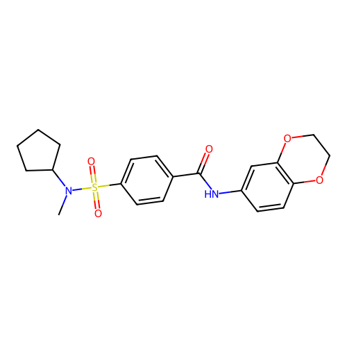 4-[cyclopentyl(methyl)sulfamoyl]-N-(2,3-dihydro-1,4-benzodioxin-6-yl)benzamide structure