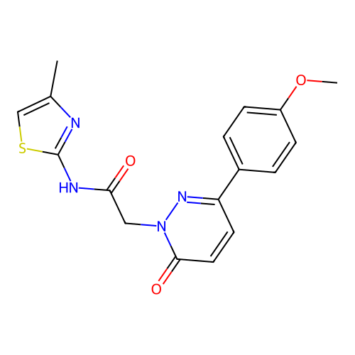 2-(3-(4-methoxyphenyl)-6-oxopyridazin-1(6H)-yl)-N-(4-methylthiazol-2-yl)acetamide structure