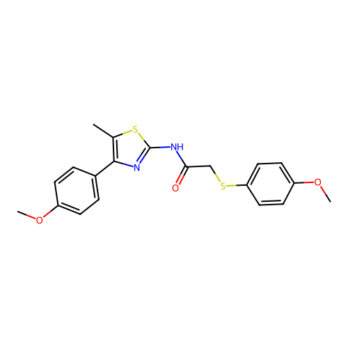 N-(4-(4-methoxyphenyl)-5-methylthiazol-2-yl)-2-((4-methoxyphenyl)thio)acetamide structure