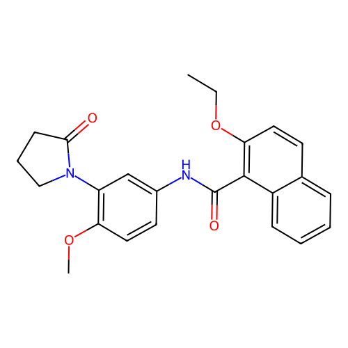 2-ethoxy-N-[4-methoxy-3-(2-oxopyrrolidin-1-yl)phenyl]naphthalene-1-carboxamide structure