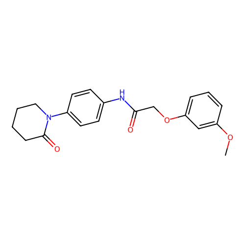 2-(3-methoxyphenoxy)-N-[4-(2-oxopiperidin-1-yl)phenyl]acetamide structure