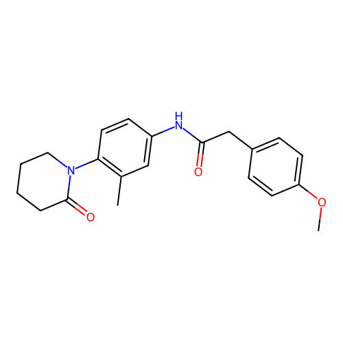 2-(4-methoxyphenyl)-N-[3-methyl-4-(2-oxopiperidin-1-yl)phenyl]acetamide structure