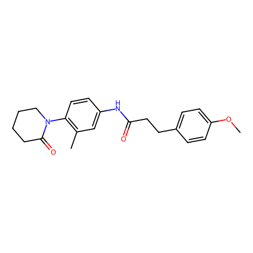 3-(4-methoxyphenyl)-N-[3-methyl-4-(2-oxopiperidin-1-yl)phenyl]propanamide structure