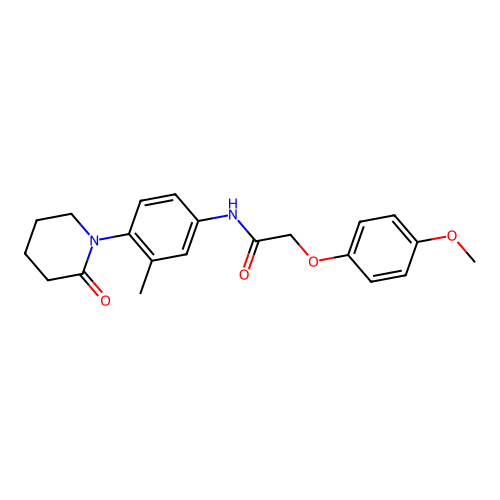 2-(4-methoxyphenoxy)-N-[3-methyl-4-(2-oxopiperidin-1-yl)phenyl]acetamide structure