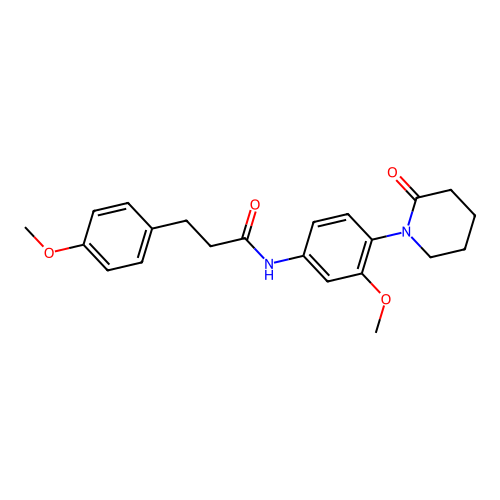 N-[3-methoxy-4-(2-oxopiperidin-1-yl)phenyl]-3-(4-methoxyphenyl)propanamide structure