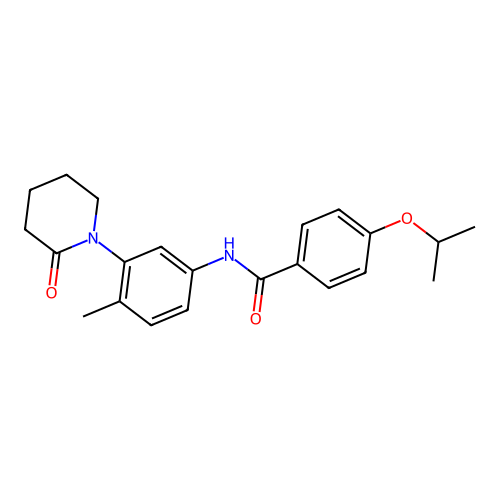 4-isopropoxy-N-(4-methyl-3-(2-oxopiperidin-1-yl)phenyl)benzamide structure