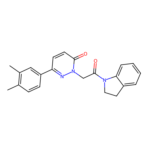 6-(3,4-dimethylphenyl)-2-(2-(indolin-1-yl)-2-oxoethyl)pyridazin-3(2H)-one structure