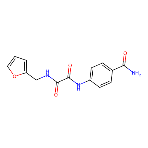 N'-(4-carbamoylphenyl)-N-(furan-2-ylmethyl)oxamide structure