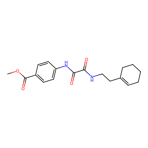 Methyl 4-(2-((2-(cyclohex-1-en-1-yl)ethyl)amino)-2-oxoacetamido)benzoate structure