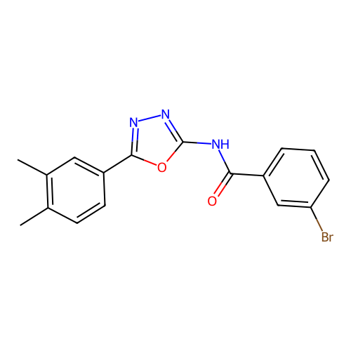 3-bromo-N-[5-(3,4-dimethylphenyl)-1,3,4-oxadiazol-2-yl]benzamide structure
