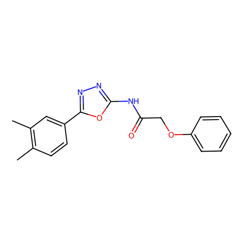 N-[5-(3,4-dimethylphenyl)-1,3,4-oxadiazol-2-yl]-2-phenoxyacetamide structure