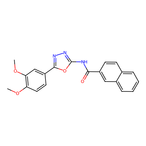 N-[5-(3,4-dimethoxyphenyl)-1,3,4-oxadiazol-2-yl]naphthalene-2-carboxamide structure