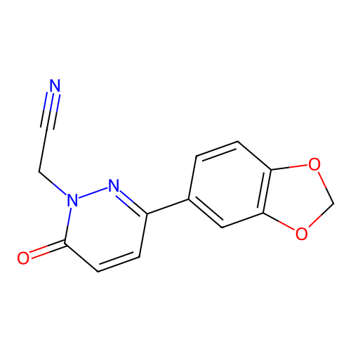 2-(3-(benzo[d][1,3]dioxol-5-yl)-6-oxopyridazin-1(6H)-yl)acetonitrile structure