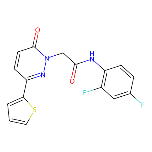 N-(2,4-difluorophenyl)-2-(6-oxo-3-thiophen-2-ylpyridazin-1-yl)acetamide structure