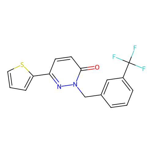 6-(thiophen-2-yl)-2-(3-(trifluoromethyl)benzyl)pyridazin-3(2H)-one structure