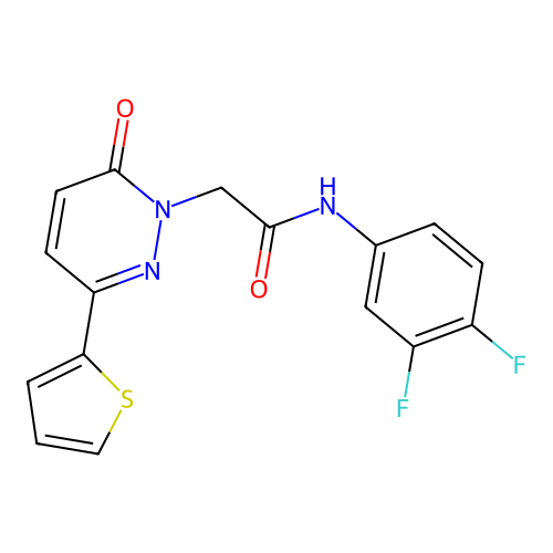 N-(3,4-difluorophenyl)-2-(6-oxo-3-thiophen-2-ylpyridazin-1-yl)acetamide structure