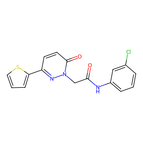 N-(3-chlorophenyl)-2-(6-oxo-3-(thiophen-2-yl)pyridazin-1(6H)-yl)acetamide structure