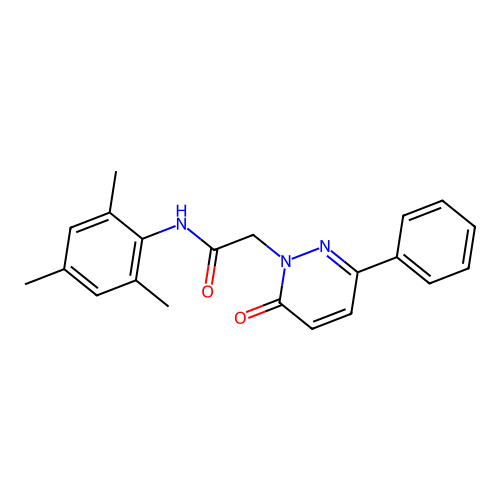 2-(6-oxo-3-phenylpyridazin-1-yl)-N-(2,4,6-trimethylphenyl)acetamide structure