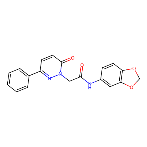 N-1,3-benzodioxol-5-yl-2-(6-oxo-3-phenylpyridazin-1(6H)-yl)acetamide structure