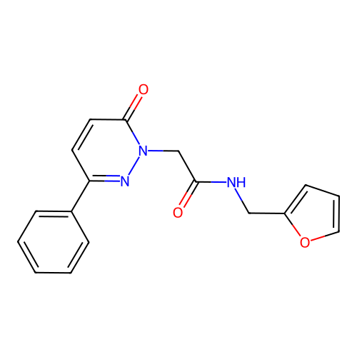 N-(furan-2-ylmethyl)-2-(6-oxo-3-phenylpyridazin-1(6H)-yl)acetamide structure