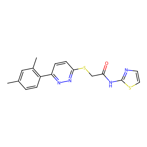 2-((6-(2,4-dimethylphenyl)pyridazin-3-yl)thio)-N-(thiazol-2-yl)acetamide structure