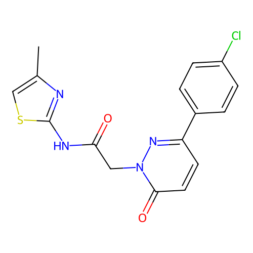 2-(3-(4-chlorophenyl)-6-oxopyridazin-1(6H)-yl)-N-(4-methylthiazol-2-yl)acetamide structure