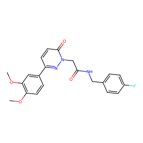 2-(3-(3,4-dimethoxyphenyl)-6-oxopyridazin-1(6H)-yl)-N-(4-fluorobenzyl)acetamide structure