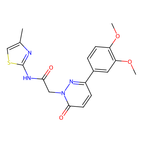 2-(3-(3,4-dimethoxyphenyl)-6-oxopyridazin-1(6H)-yl)-N-(4-methylthiazol-2-yl)acetamide structure