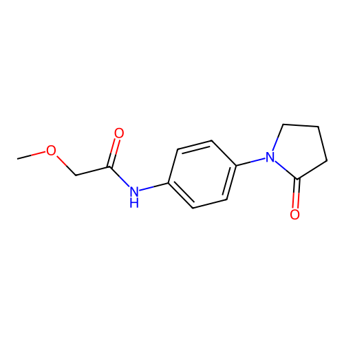 2-methoxy-N-(4-(2-oxopyrrolidin-1-yl)phenyl)acetamide structure