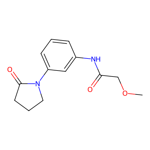 2-methoxy-N-(3-(2-oxopyrrolidin-1-yl)phenyl)acetamide structure